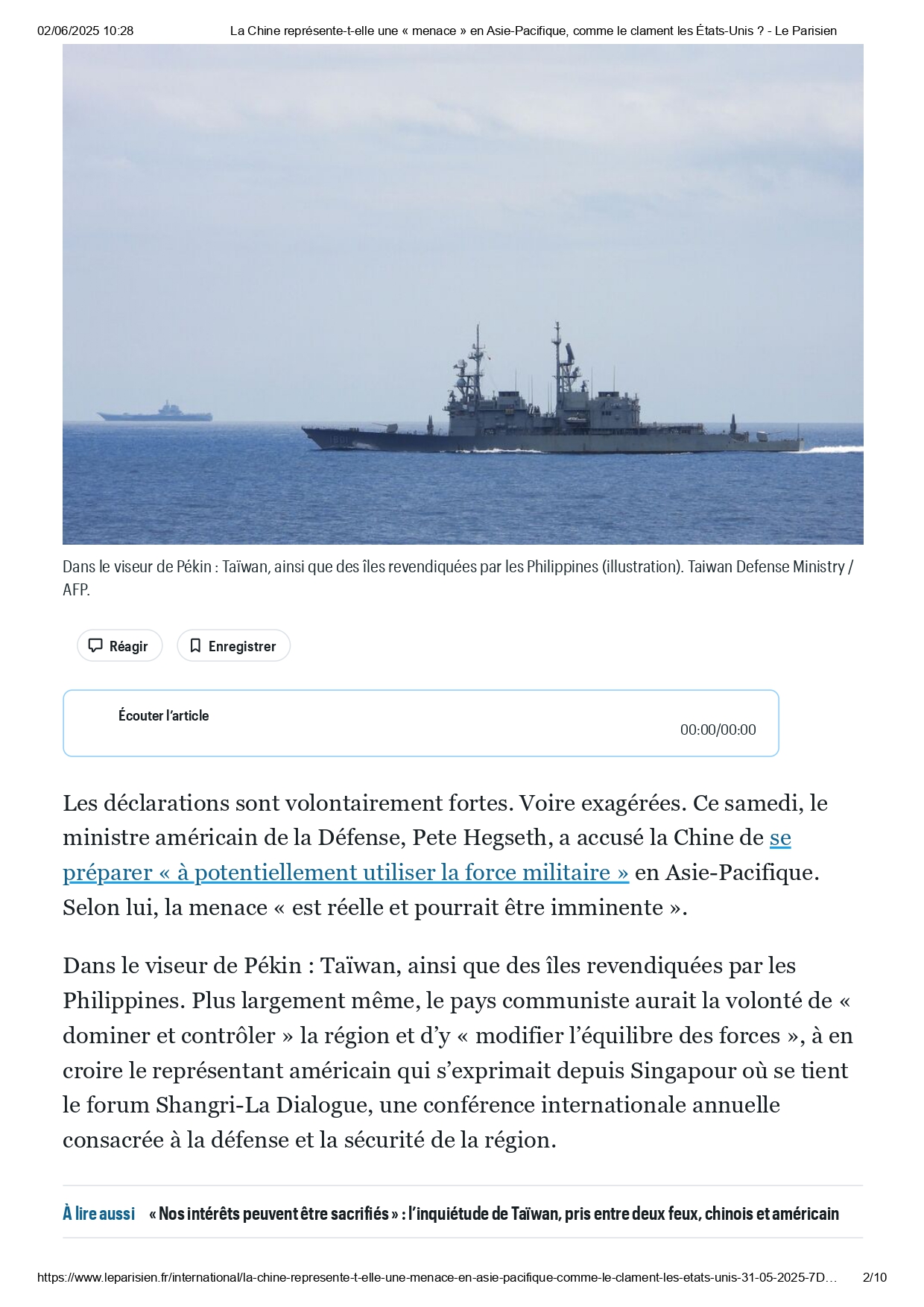 Intervention de Lun ZHANG le parisien