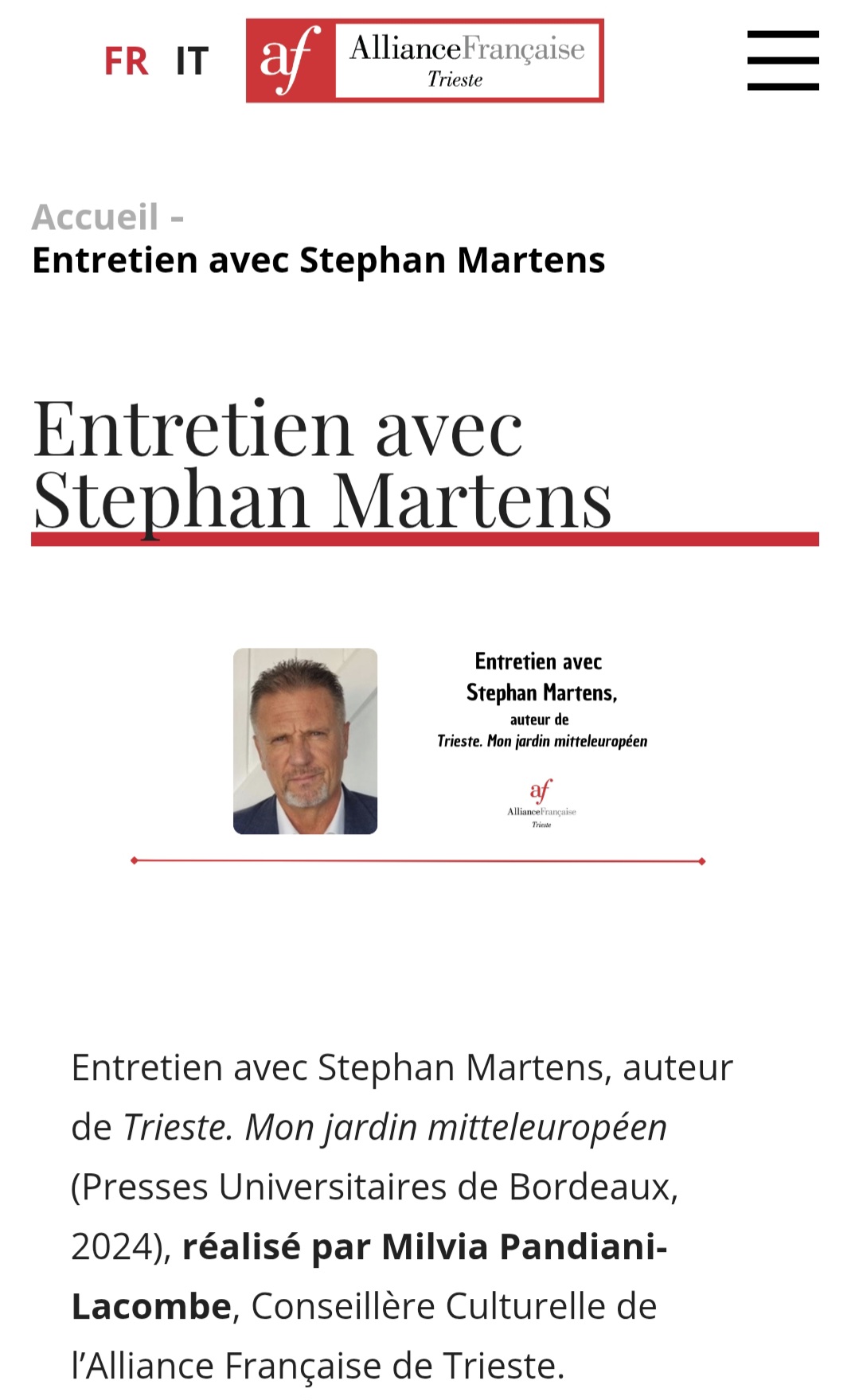 ENTRETIEN AVEC STEPHAN MARTENS