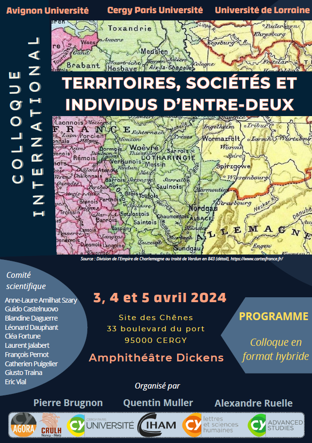 Colloque Territoires, sociétés et individus d'entre-deux : AGORA/CIHAM/CRULH (Cergy, 3-5 avril 2024)